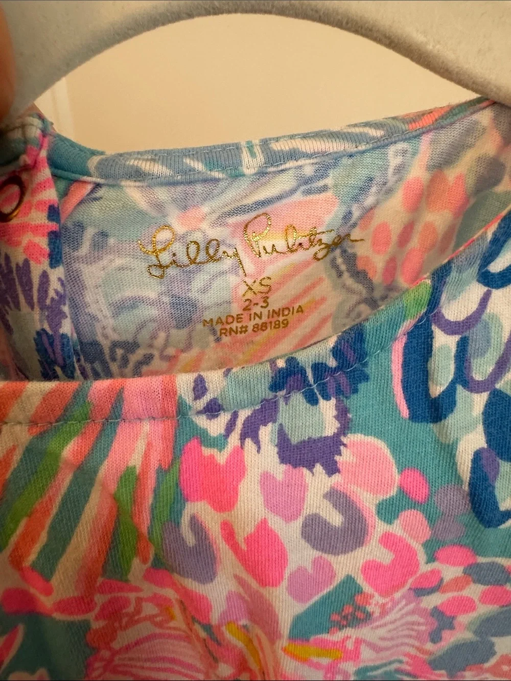 Lilly Pulitzer Girls' Floral Print Dress in Pink, Blue & Green